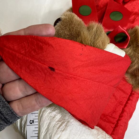 Christmas Stocking Vintage Puffy Parachute 3D Teddy Bear 80s 18" Holiday Decor - Picture 4 of 11